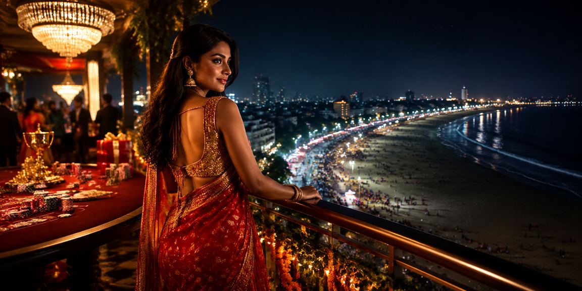 Chennai Marina Beach mobile user with casino app interface