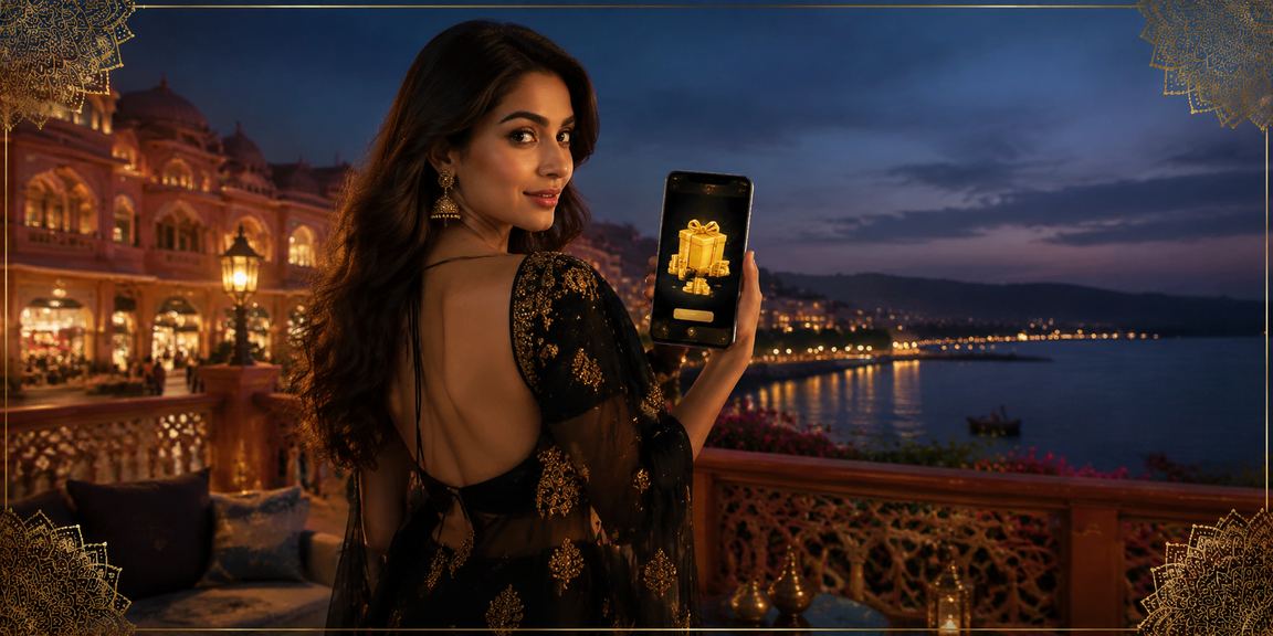 Jaipur woman model showcasing deposit bonus offer